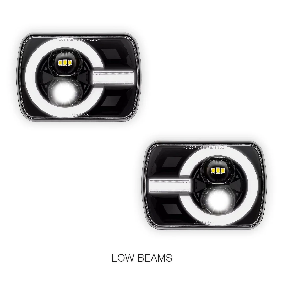Jeep Cherokee XJ (1984 - 2001) LED Headlights Halo DRL  LH + RH - Image 4