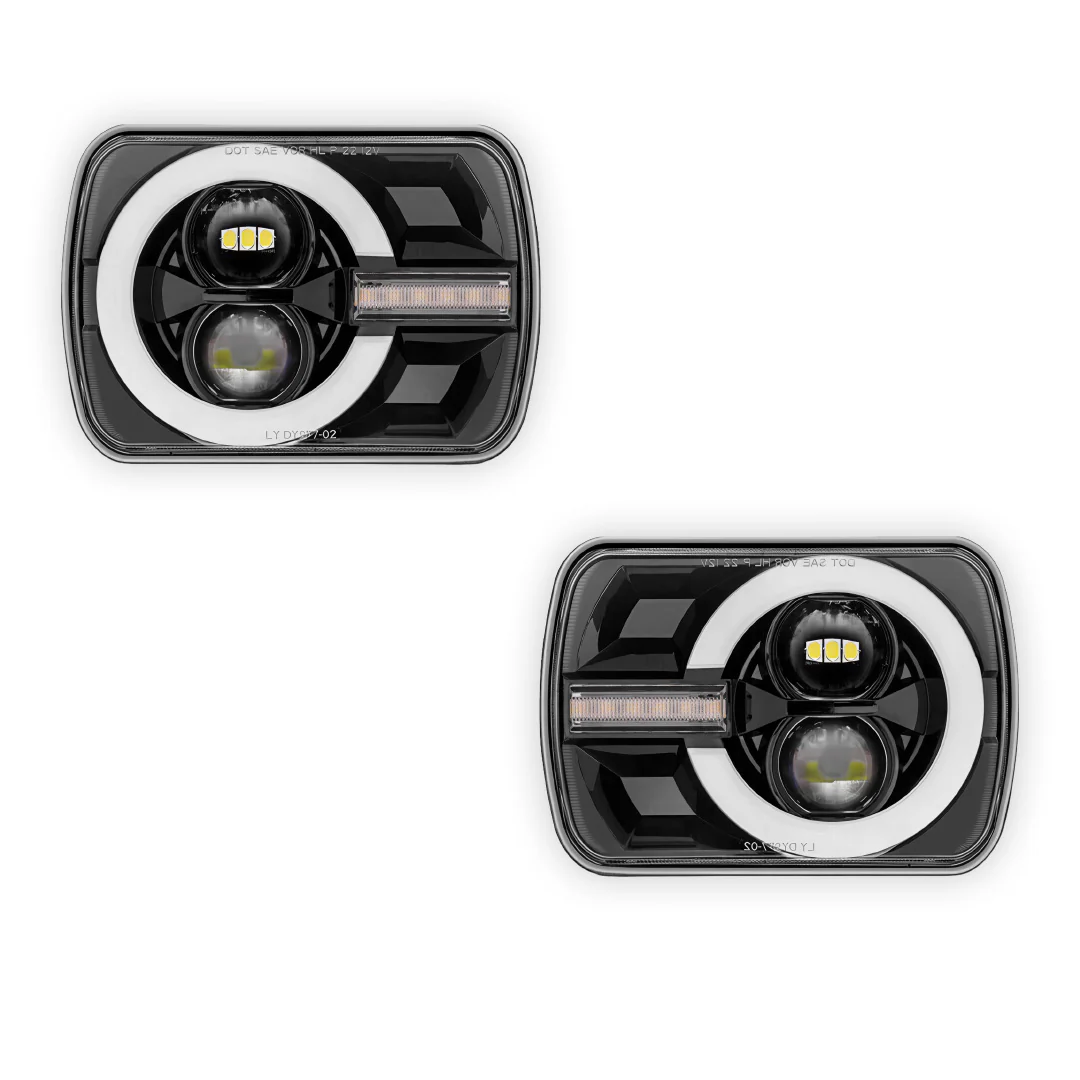 Jeep Cherokee XJ (1984 - 2001) LED Headlights Halo DRL  LH + RH - Image 6
