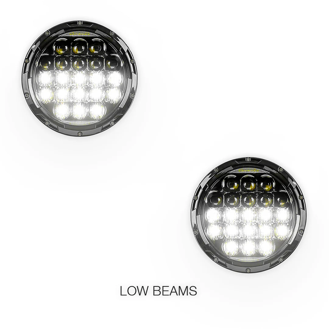 Jeep Wrangler JK 2-Door (2007 - 2018) 7" Round LED Headlights LH + RH - Image 4