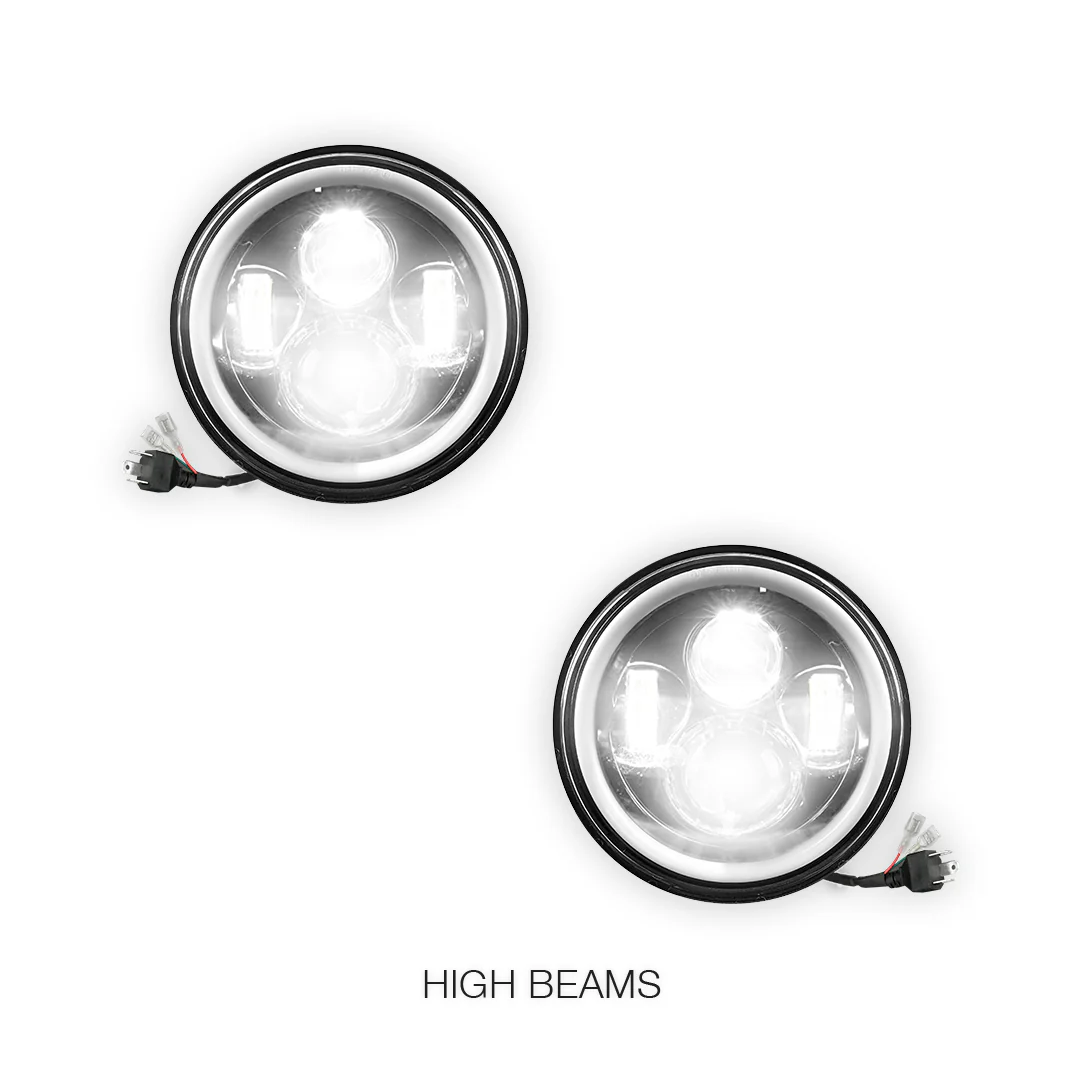 Jeep Wrangler JK 2-Door (2007 - 2018) 7" Round LED Headlights LH + RH - Image 10