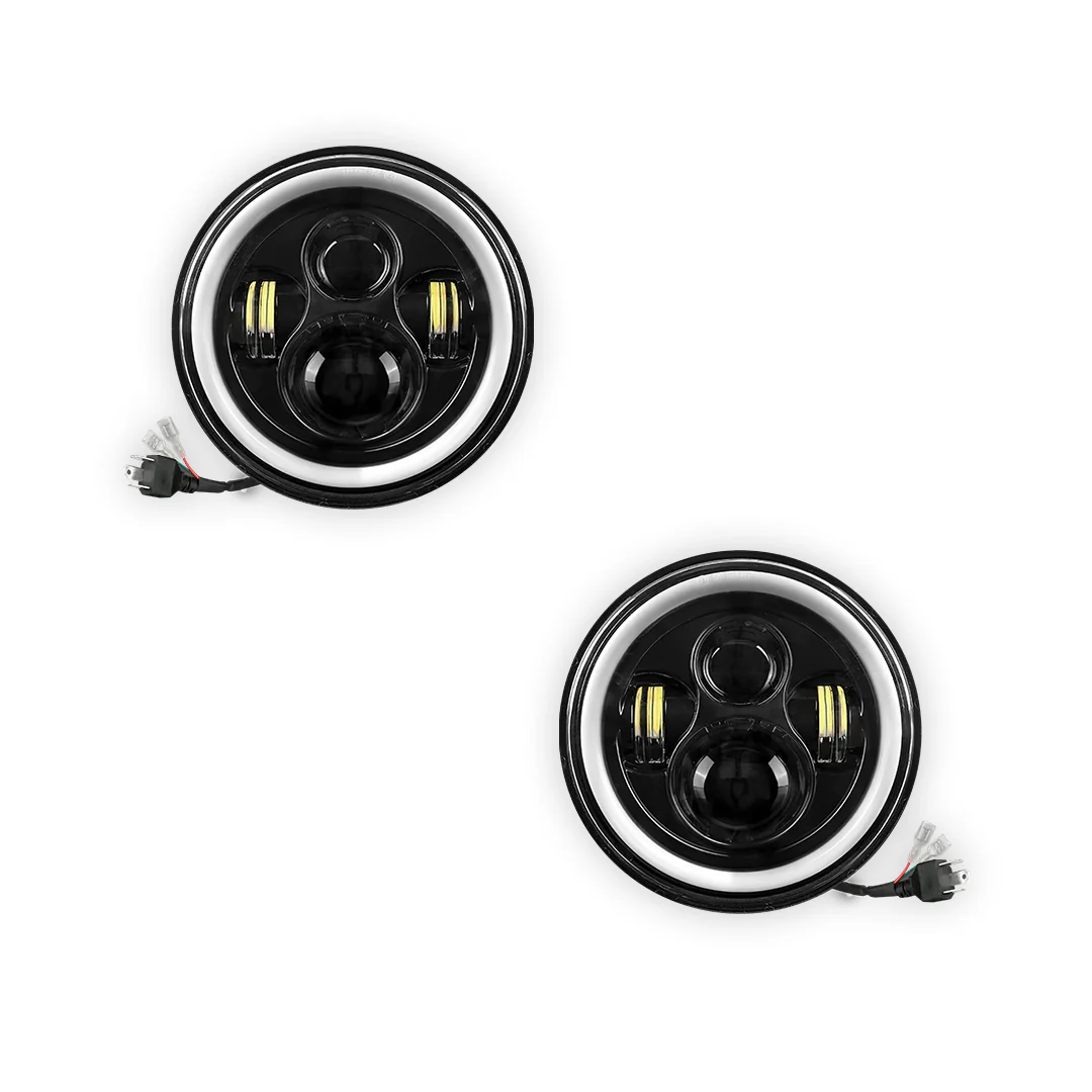 Jeep Wrangler JK 2-Door (2007 - 2018) 7" Round LED Headlights LH + RH - Image 11