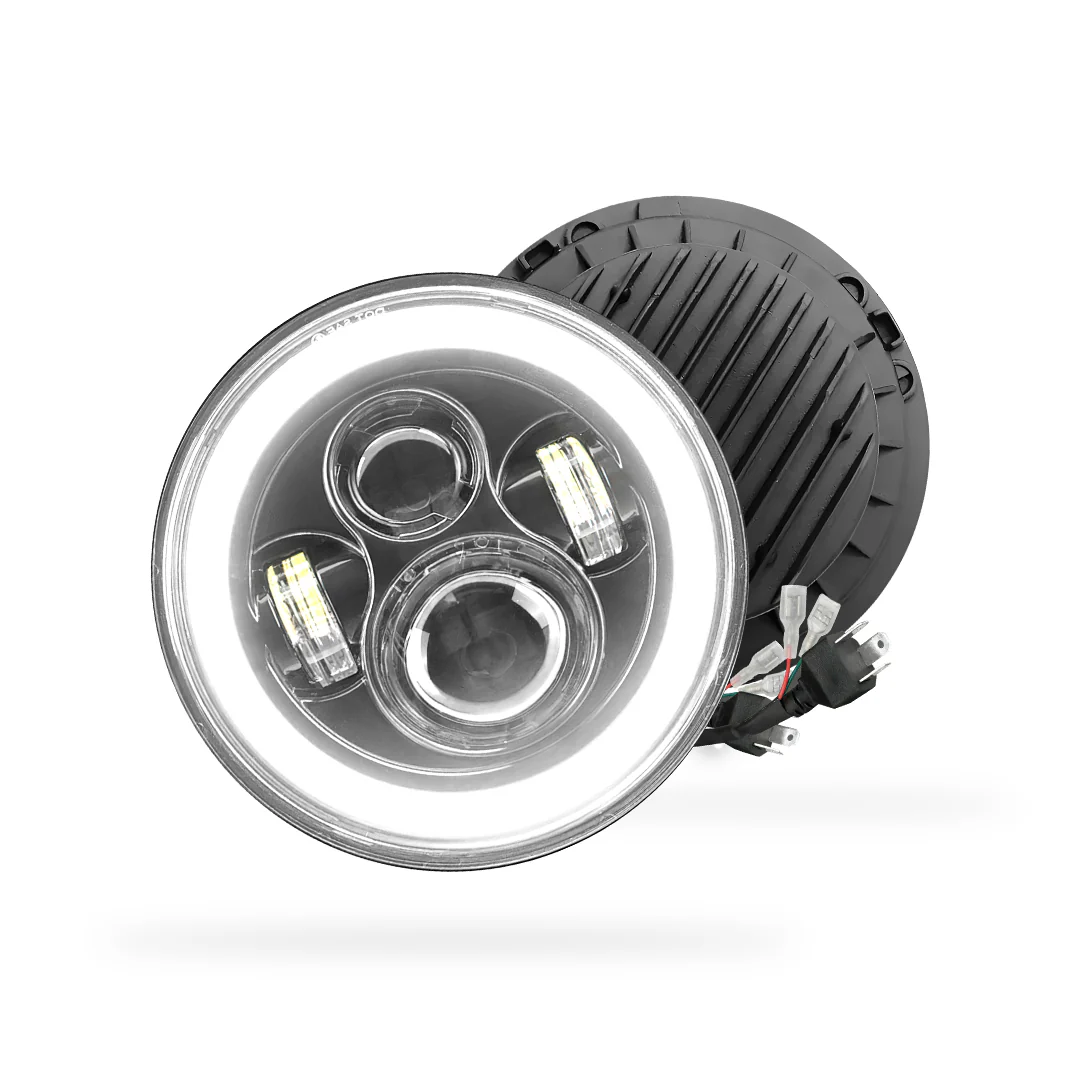 Jeep Wrangler JK 2-Door (2007 - 2018) 7" Round LED Headlights LH + RH - Image 6