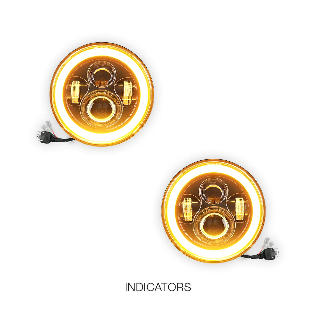 Jeep Wrangler JK 2-Door (2007 - 2018) 7" Round LED Headlights LH + RH - Image 8