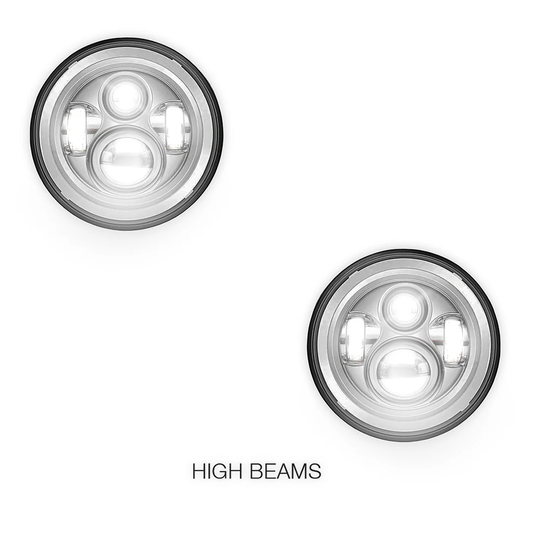 Jeep Wrangler JK 2-Door (2007 - 2018) 7" Round LED Headlights LH + RH - Image 3