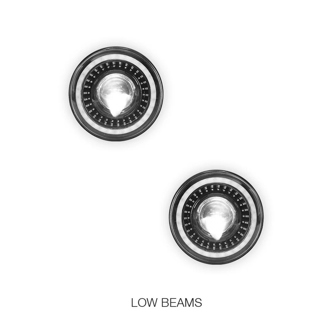 Jeep Wrangler TJ / JK (1997 - 2018) 7" Round LED Headlights LH + RH - Image 3