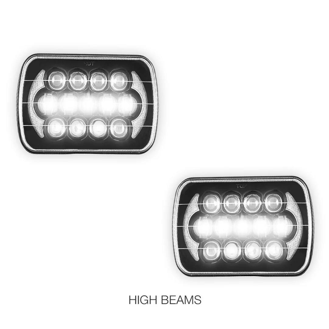 Jeep Wrangler YJ (1987 - 1995) LED Headlights Halo DRL  LH + RH - Image 11