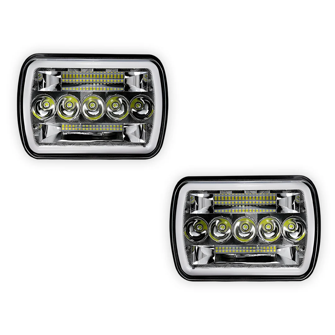 Jeep Wrangler YJ (1987 - 1995) LED Headlights Halo DRL  LH + RH - Image 24