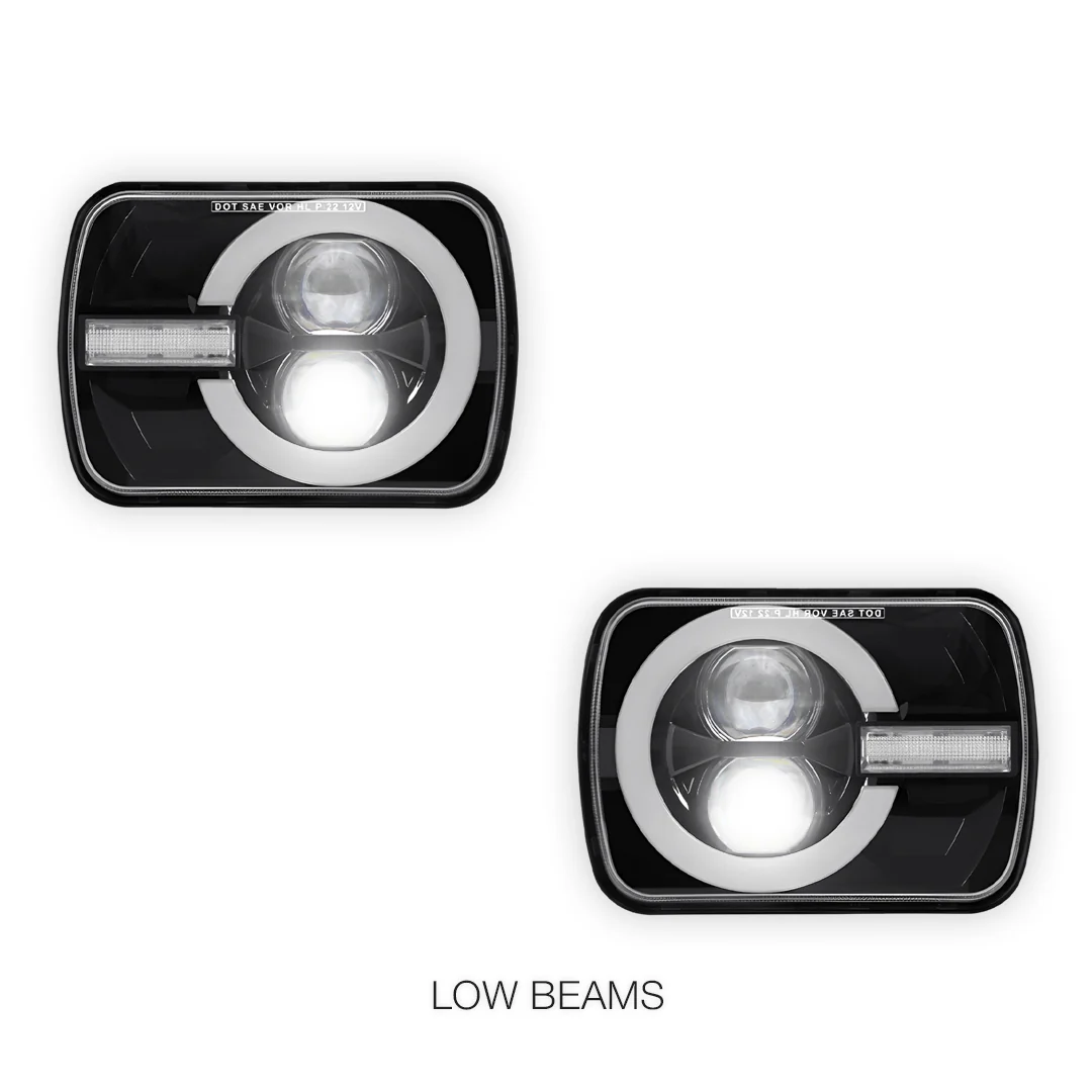 Jeep Wrangler YJ (1987 - 1995) LED Headlights Halo DRL  LH + RH - Image 4