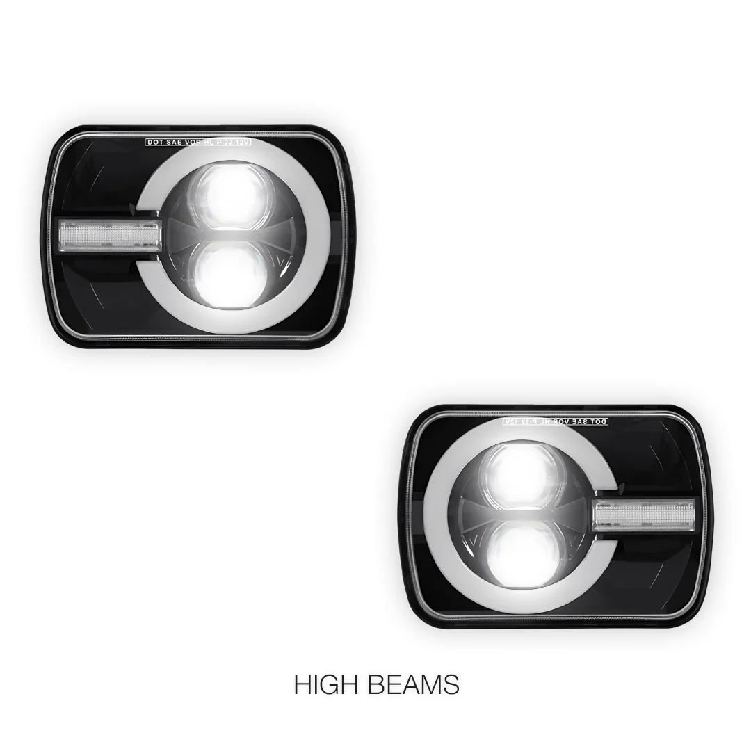 Jeep Wrangler YJ (1987 - 1995) LED Headlights Halo DRL  LH + RH - Image 5