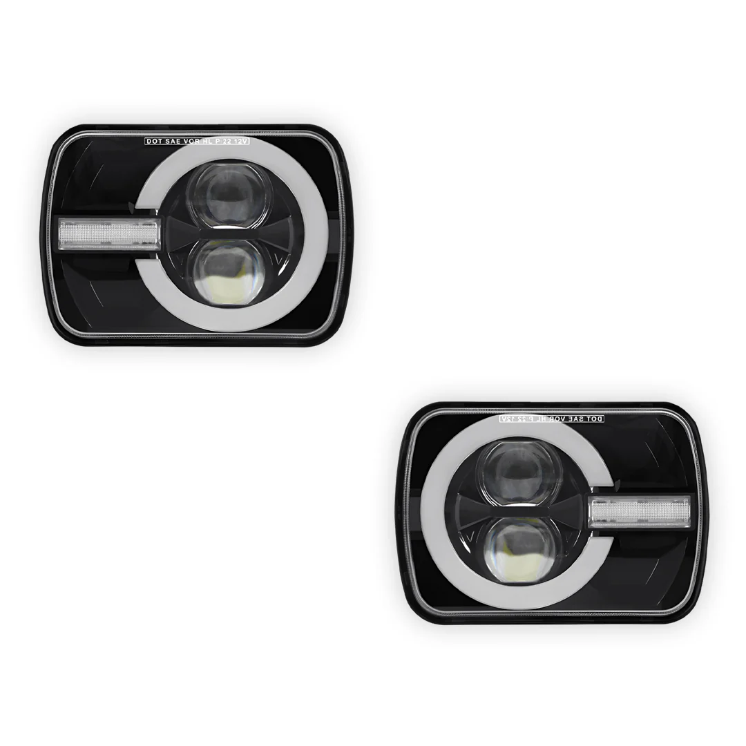 Jeep Wrangler YJ (1987 - 1995) LED Headlights Halo DRL  LH + RH - Image 6