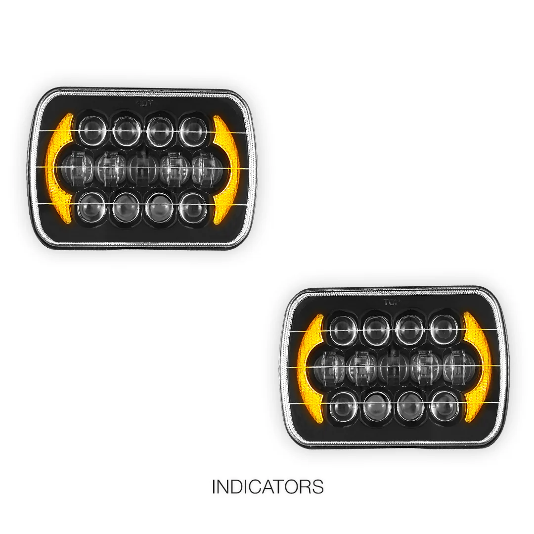 Jeep Wrangler YJ (1987 - 1995) LED Headlights Halo DRL  LH + RH - Image 9