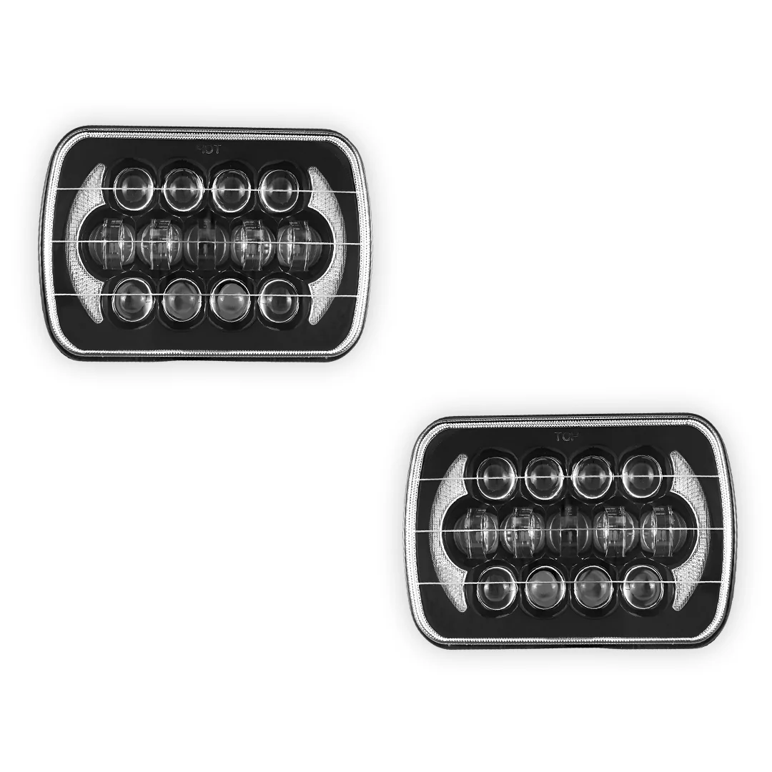 Jeep Cherokee XJ (1984 - 2001) LED Headlights Halo DRL  LH + RH - Image 12