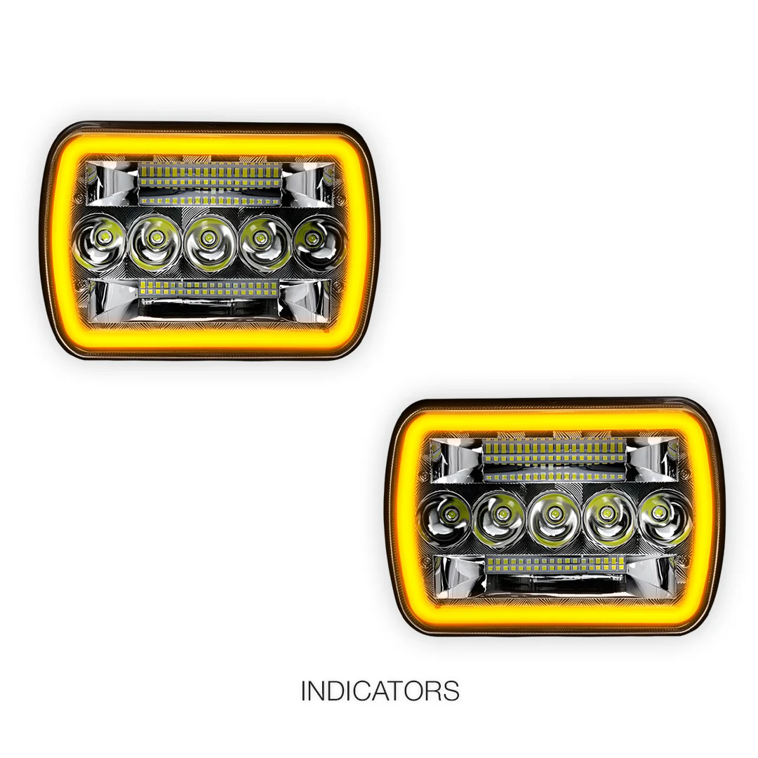 Jeep Cherokee XJ (1984 - 2001) LED Headlights Halo DRL  LH + RH - Image 21