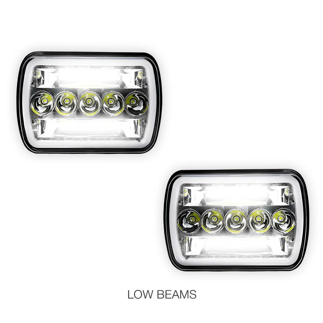 Jeep Cherokee XJ (1984 - 2001) LED Headlights Halo DRL  LH + RH - Image 22