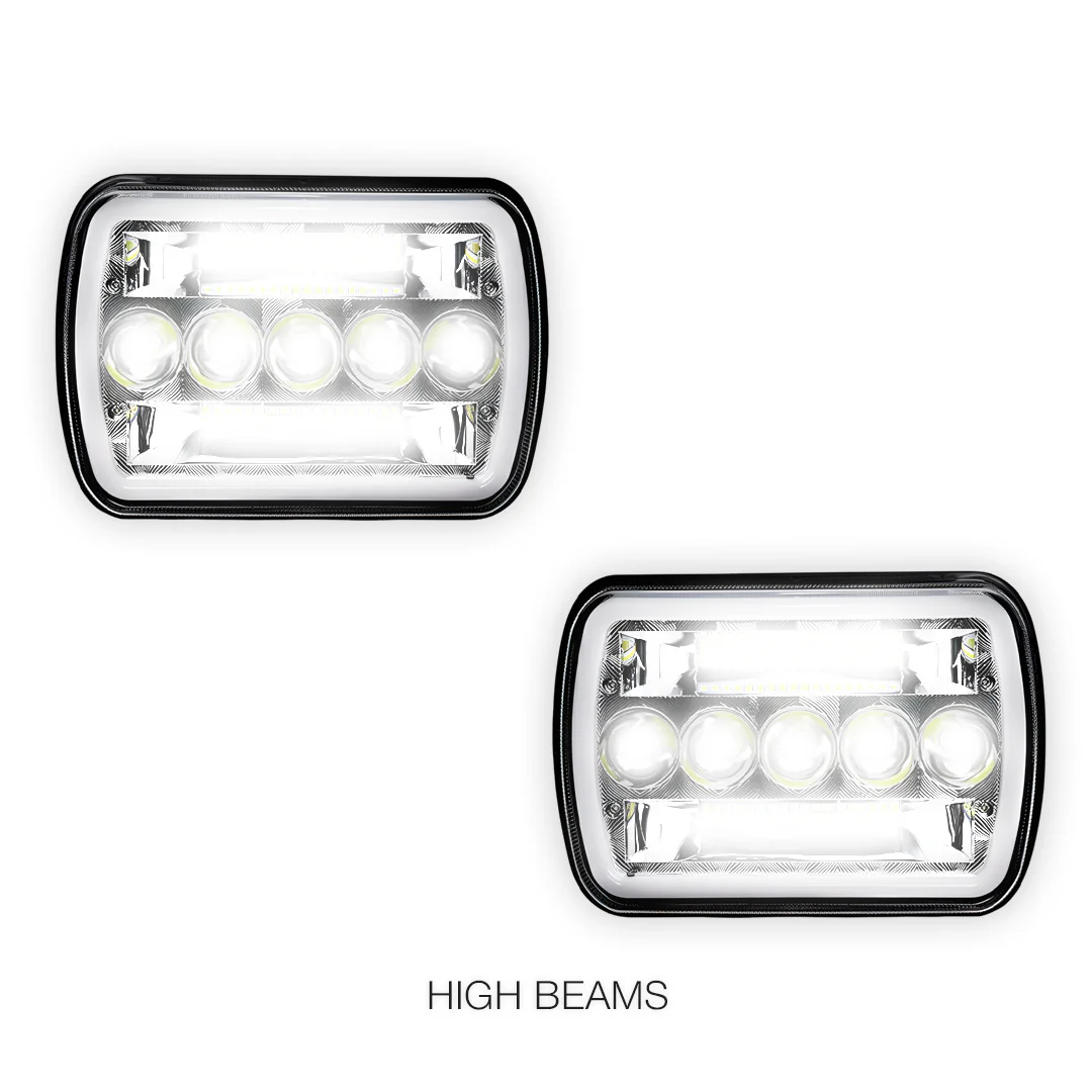 Jeep Cherokee XJ (1984 - 2001) LED Headlights Halo DRL  LH + RH - Image 23