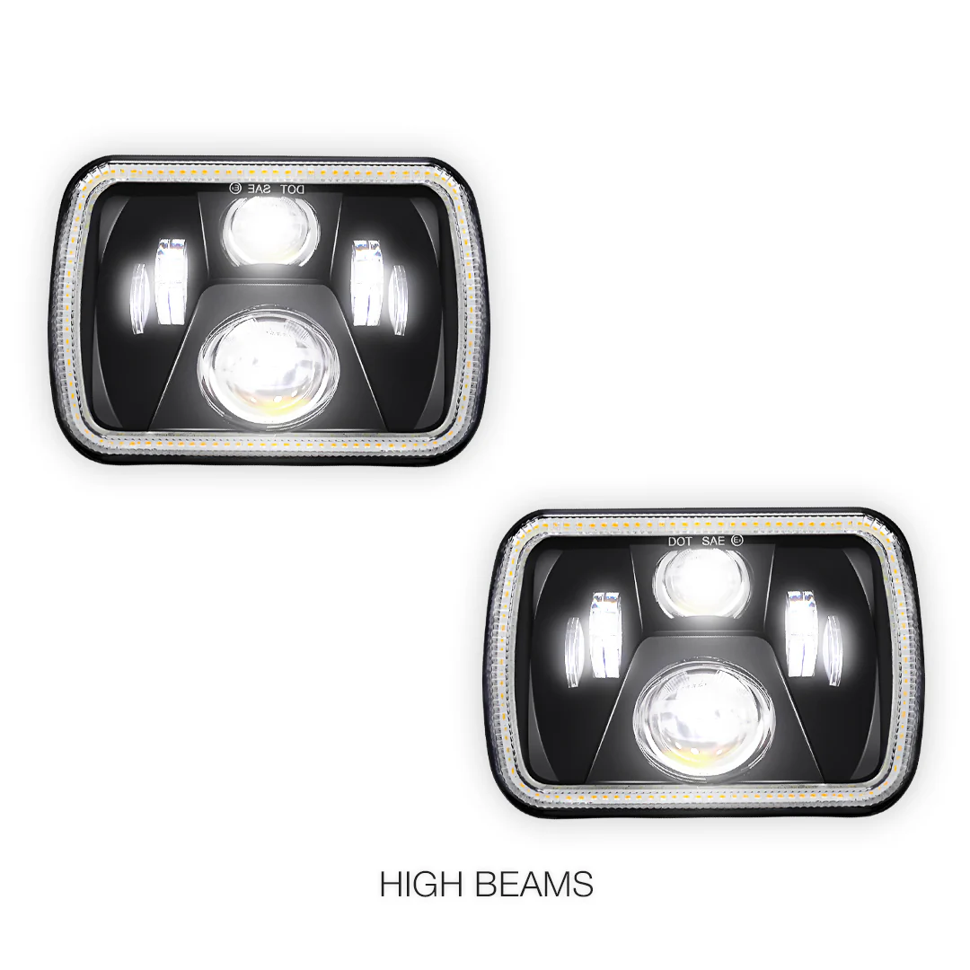 Jeep Cherokee XJ (1984 - 2001) LED Headlights Halo DRL  LH + RH - Image 29