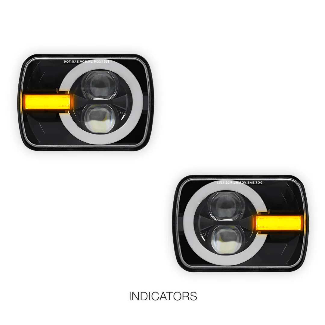 Jeep Cherokee XJ (1984 - 2001) LED Headlights Halo DRL  LH + RH - Image 3