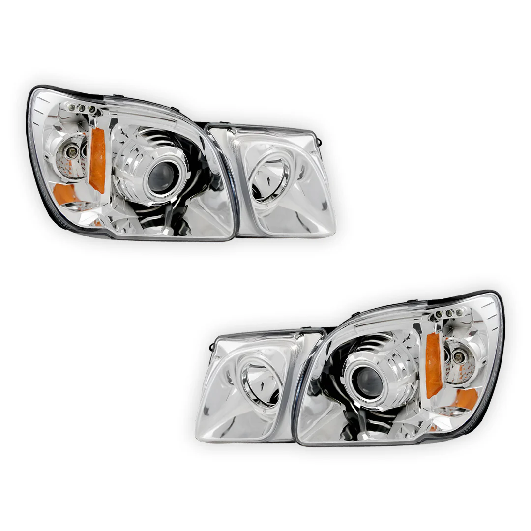Lexus LX470 J100 (1998 - 2007) CCFL Angel-Eyes DRL Projector Headlights LH + RH - Image 2