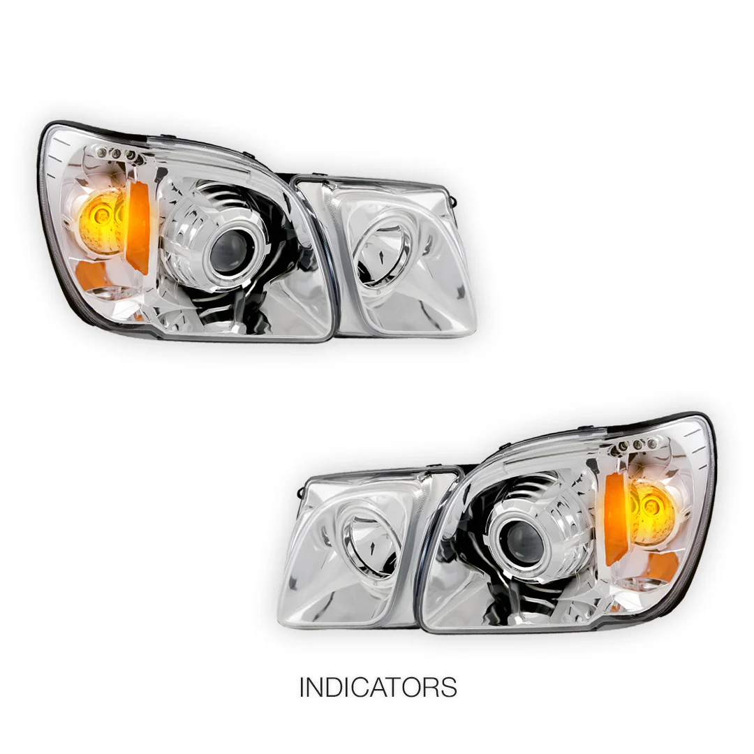 Lexus LX470 J100 (1998 - 2007) CCFL Angel-Eyes DRL Projector Headlights LH + RH - Image 4