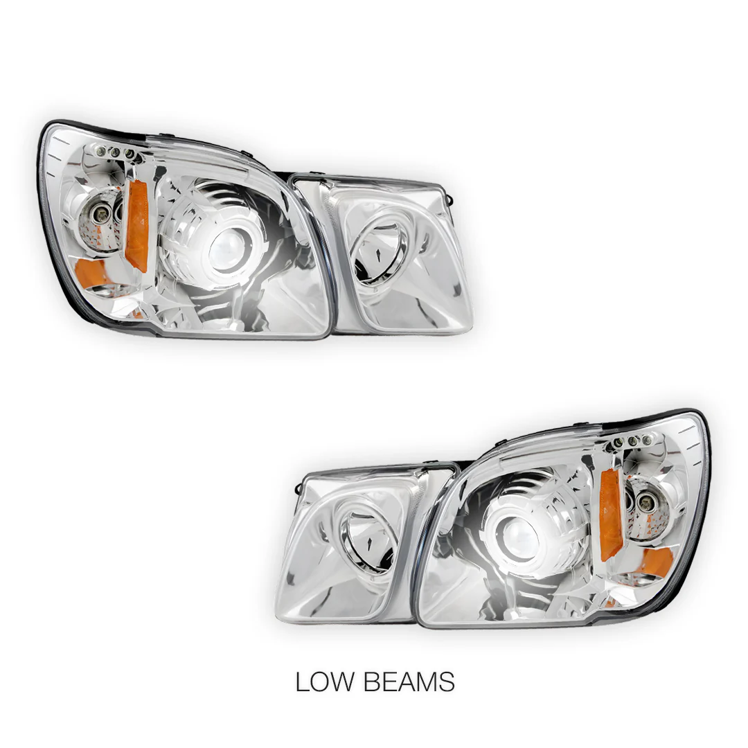 Lexus LX470 J100 (1998 - 2007) CCFL Angel-Eyes DRL Projector Headlights LH + RH - Image 5