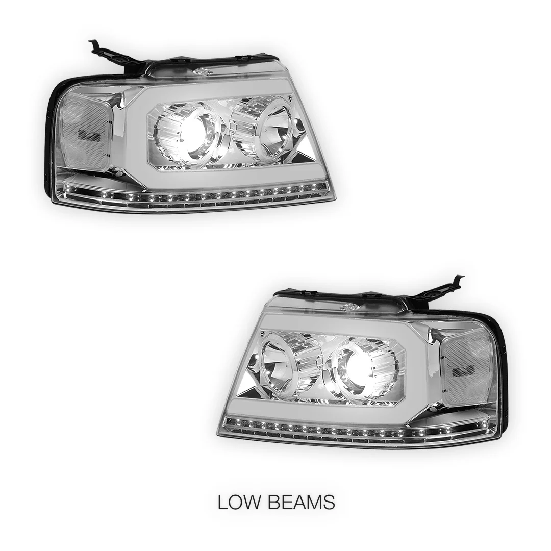 Lincoln Mark LT (2006 - 2008) Sequential LED DRL Headlights LH + RH - Image 10