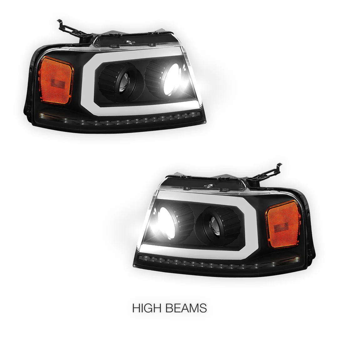 Lincoln Mark LT (2006 - 2008) Sequential LED DRL Headlights LH + RH - Image 2