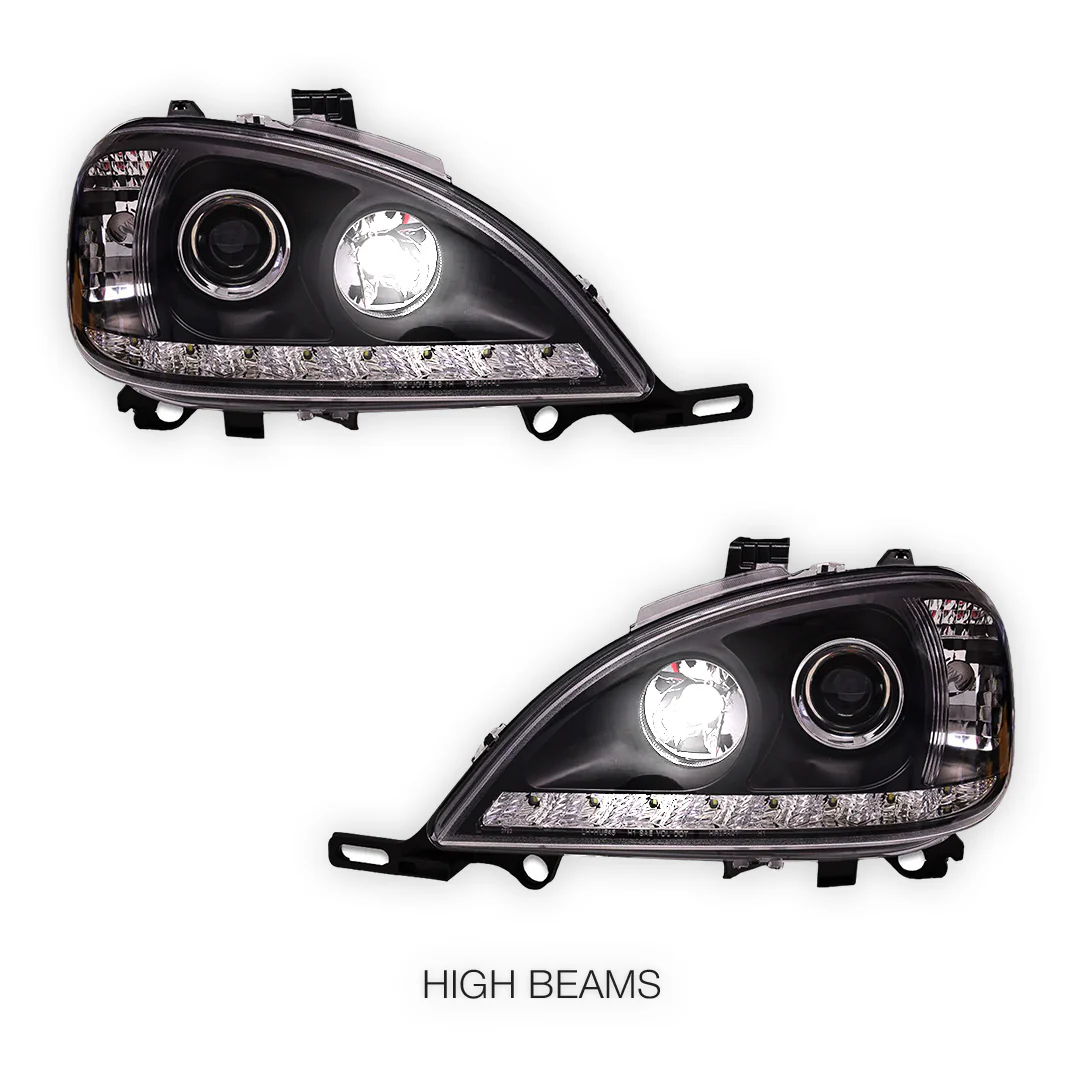 Mercedes-Benz M-Class W163 (1998 - 2001) LED DRL Day Time Projector Headlights LH + RH - Image 2