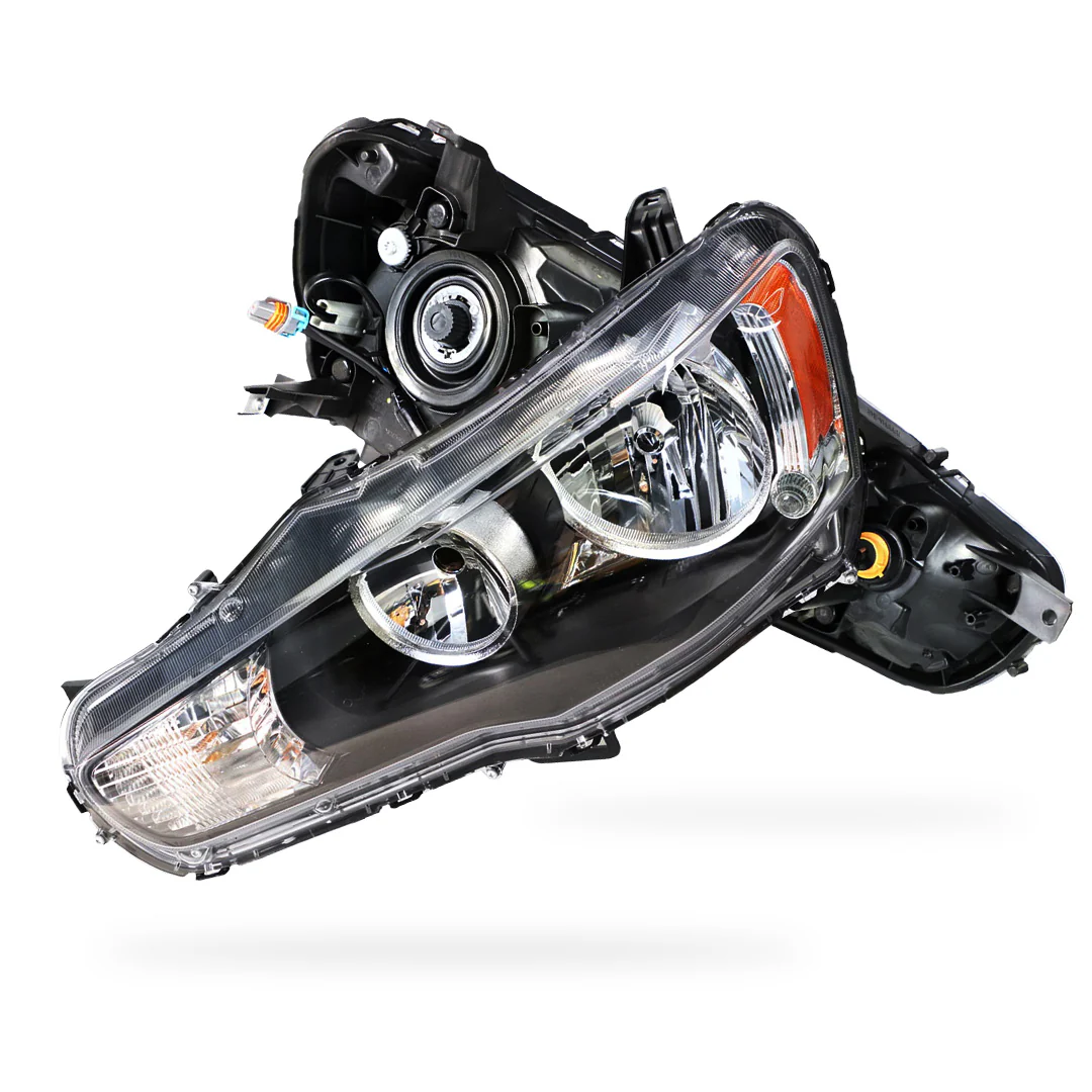 Mitsubishi Lancer CF (2015 - 2017) Clear / Black Halogen OEM Style Headlights LH + RH