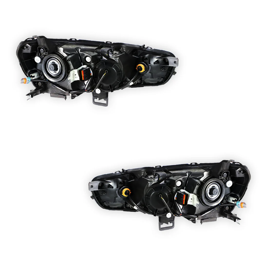 Mitsubishi Lancer CF (2015 - 2017) Clear / Black Halogen OEM Style Headlights LH + RH - Image 3