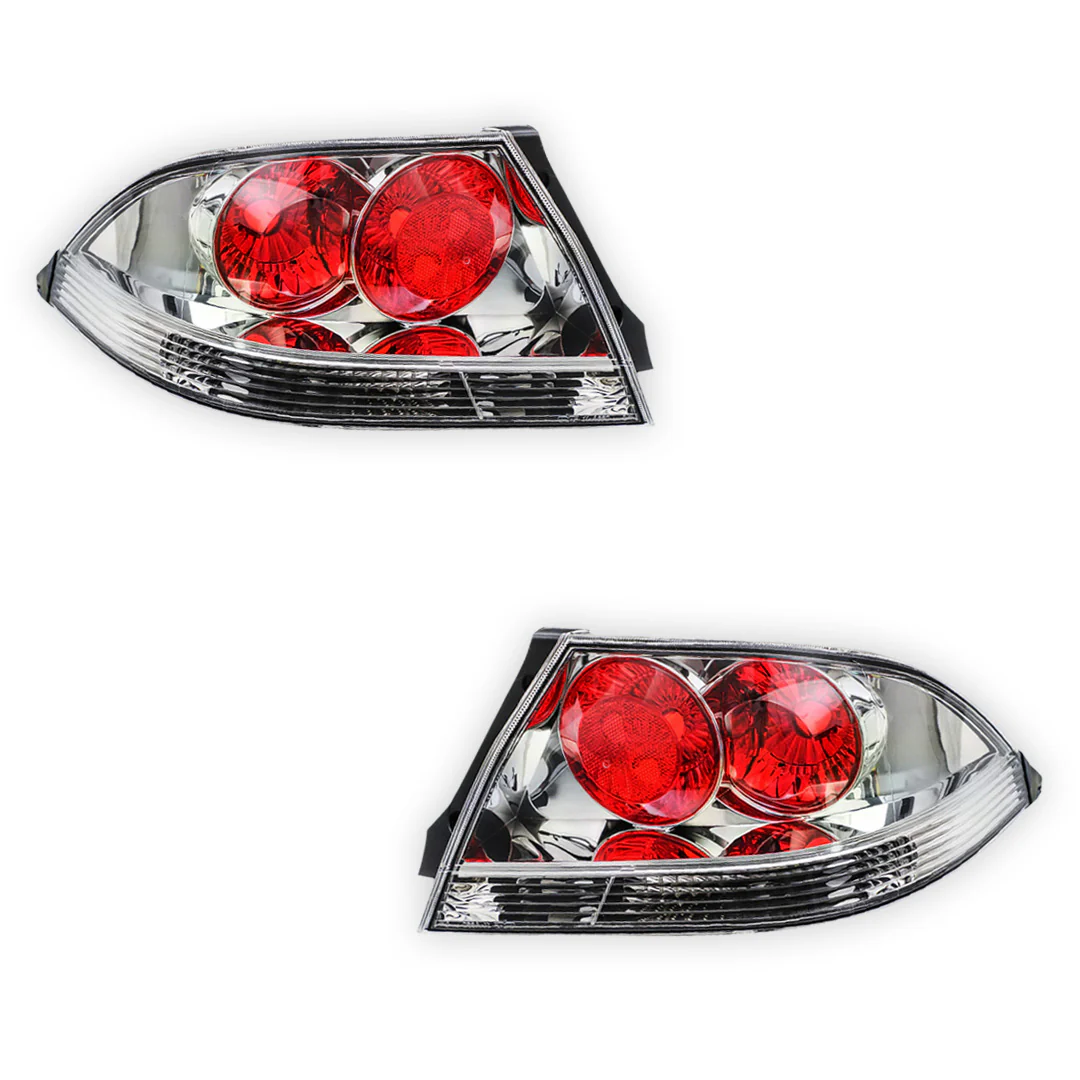 Mitsubishi Lancer CH (2004 - 2006) Clear / Red Halogen OEM Style Tail Lights LH + RH - Image 2