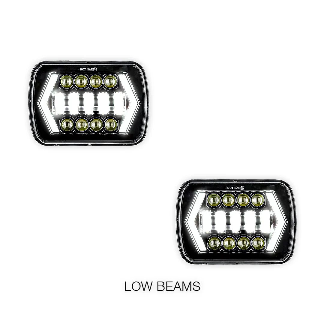 Mitsubishi Triton 7x6" 5x7" LED Headlights LH + RH - Image 3