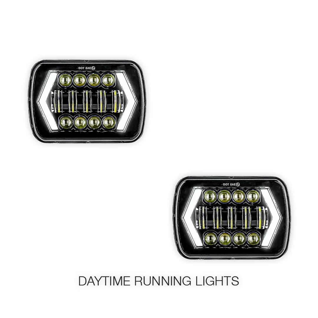 Mitsubishi Triton 7x6" 5x7" LED Headlights LH + RH - Image 4