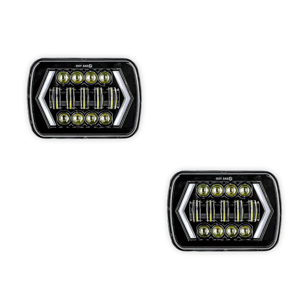 Mitsubishi Triton 7x6" 5x7" LED Headlights LH + RH - Image 6