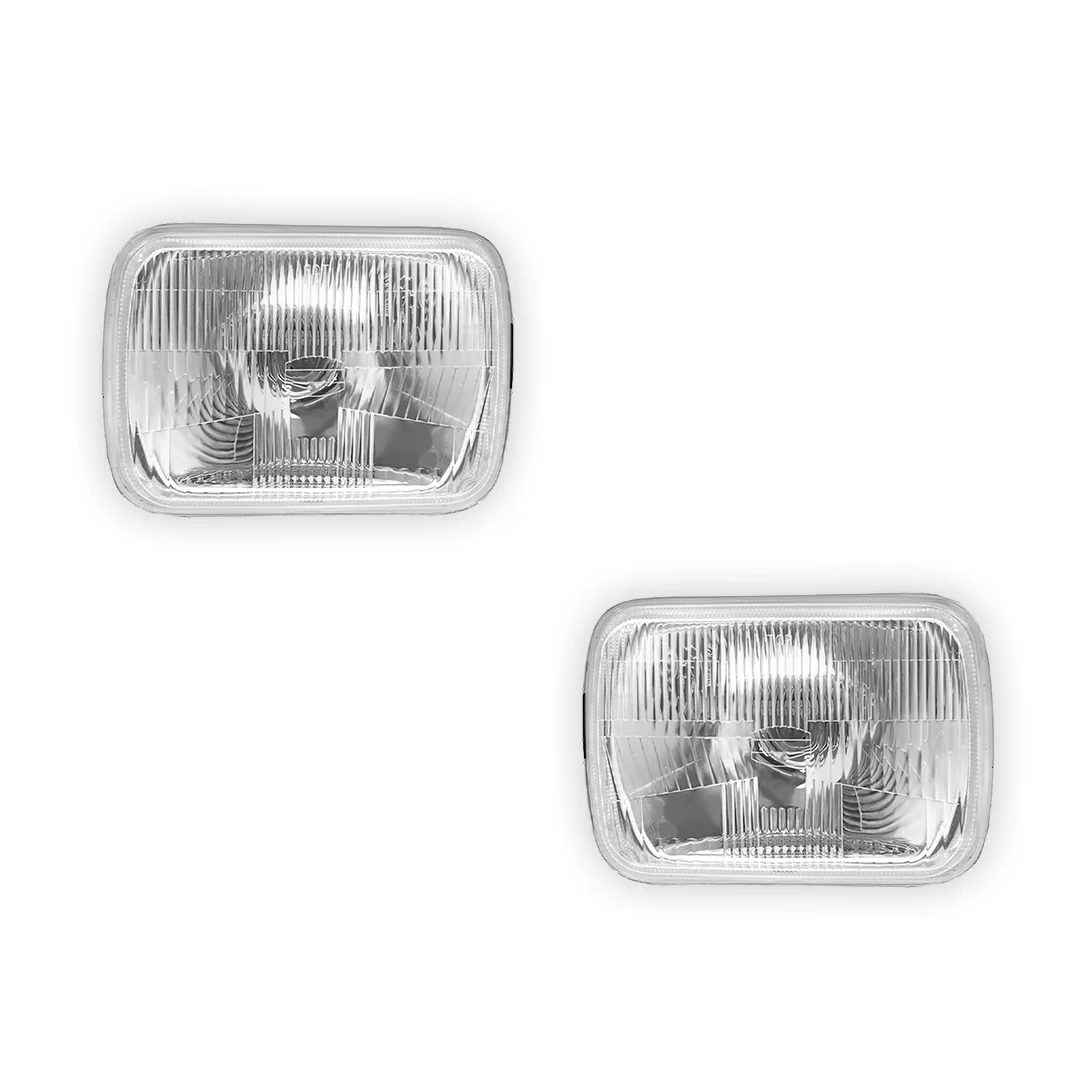 Nissan Navara D21 (1986 - 1997) Headlights with H4 Globe Glass Lens LH + RH - Image 2