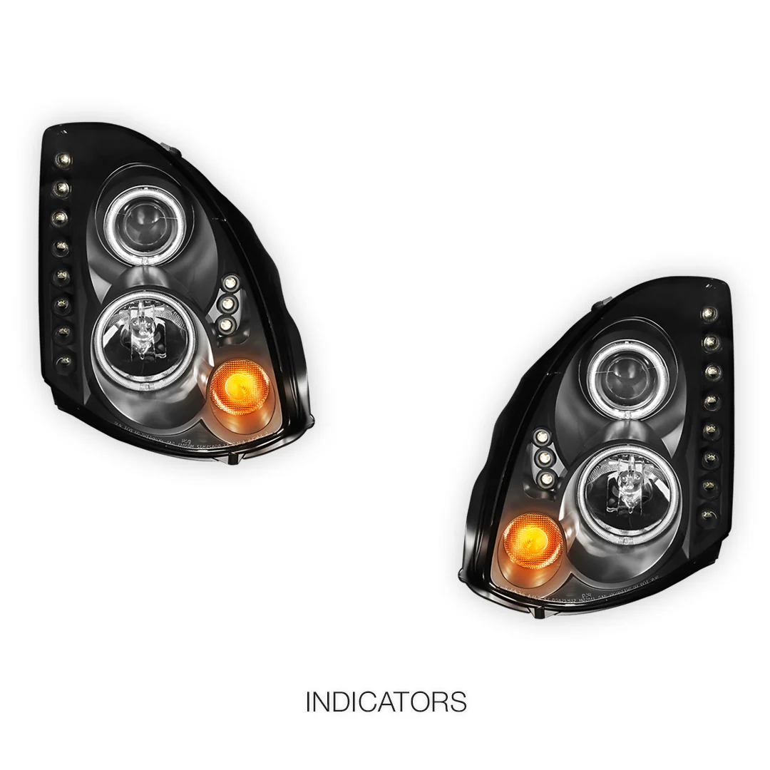 Nissan Skyline V35 (2003- 2008) LED DRL Angel-Eyes Projector Headlights LH + RH - Image 10