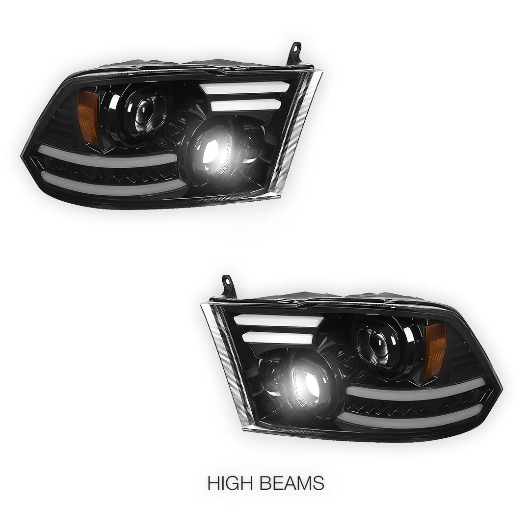 RAM 2500 (2010 - 2018) LED DRL Sequential Signal Projector Headlights LH + RH - Image 2