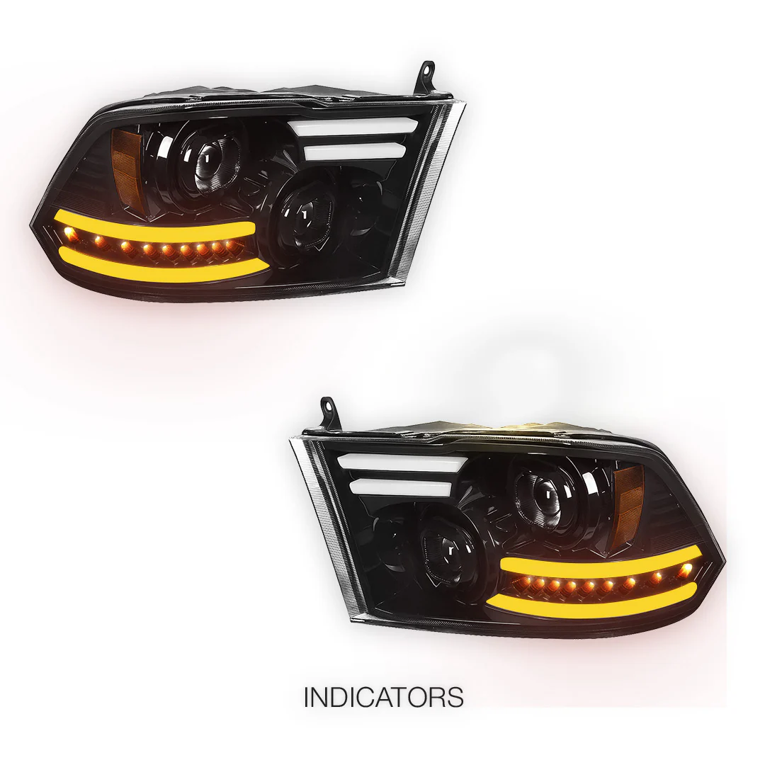 RAM 2500 (2010 - 2018) LED DRL Sequential Signal Projector Headlights LH + RH - Image 3
