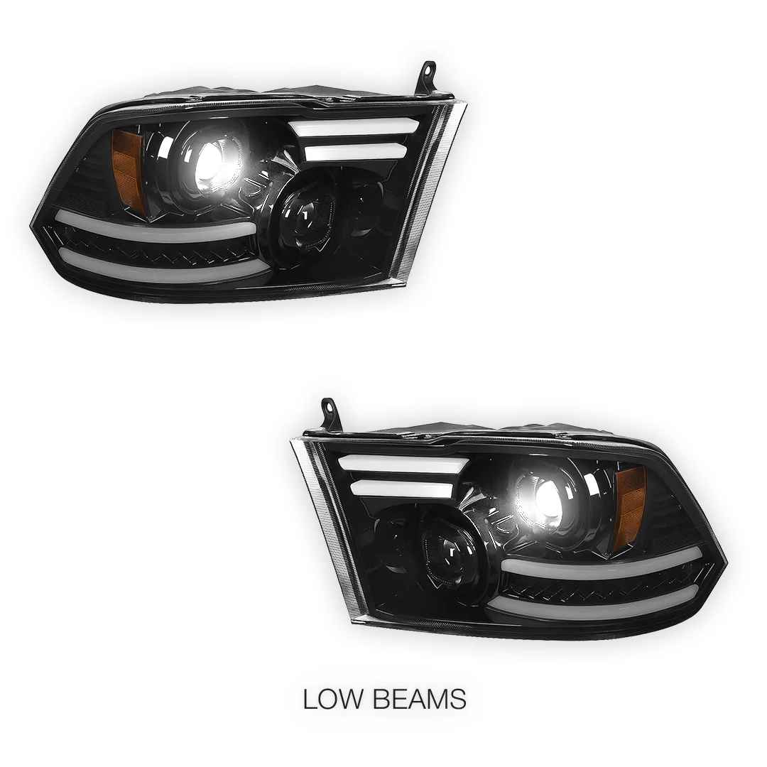 RAM 2500 (2010 - 2018) LED DRL Sequential Signal Projector Headlights LH + RH - Image 4