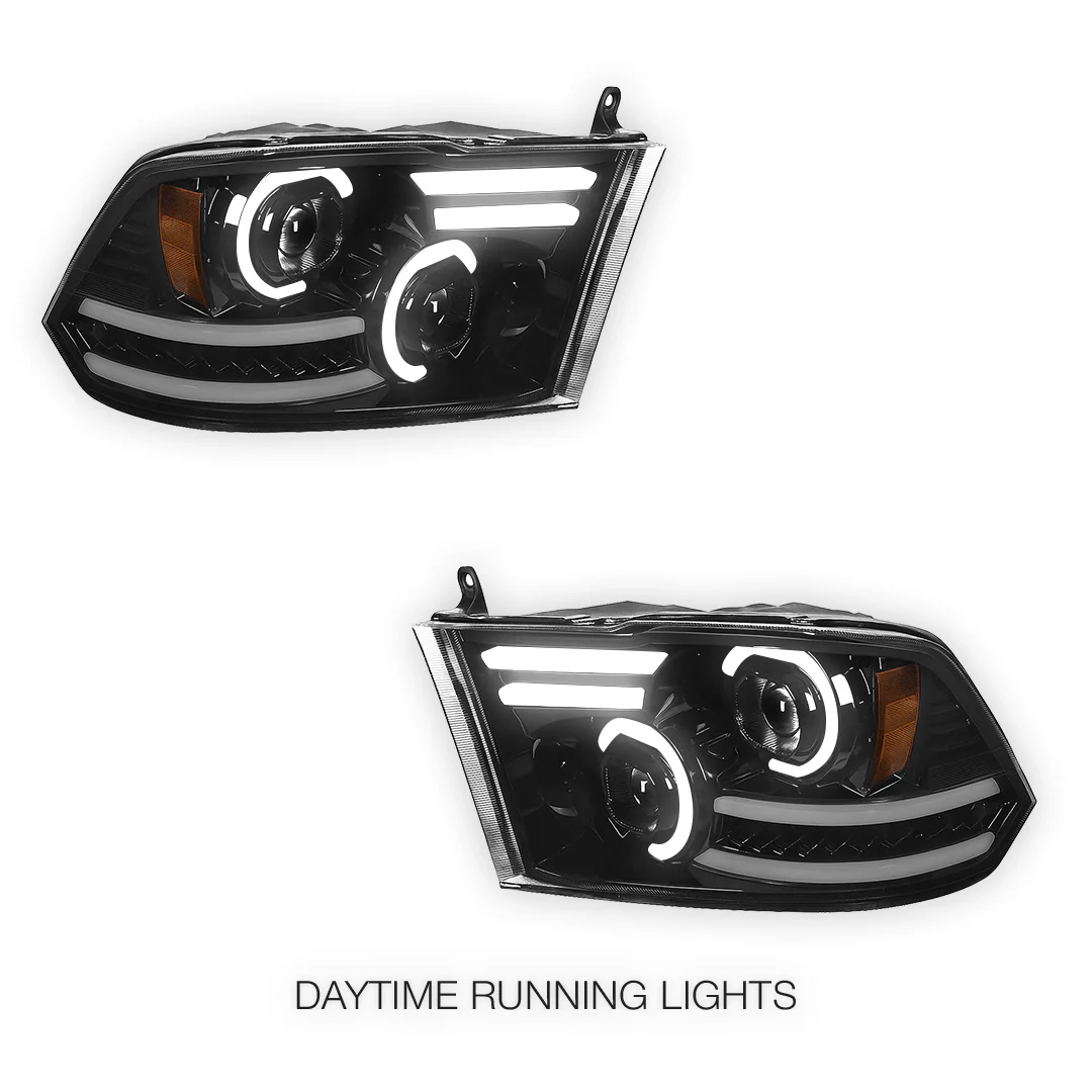 RAM 2500 (2010 - 2018) LED DRL Sequential Signal Projector Headlights LH + RH - Image 6