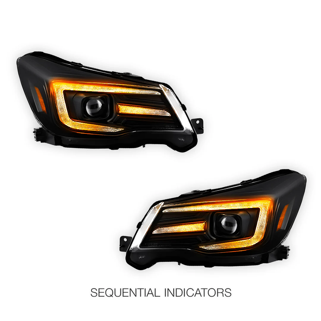 Subaru Forester SJ (2013- 2018) Halogen Model LED DRL Projector Headlights LH + RH - Image 4