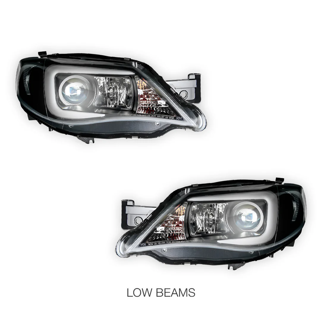 Subaru Impreza GR (2007 - 2013) Halogen Model LED 3D DRL Projector Headlights LH + RH - Image 11