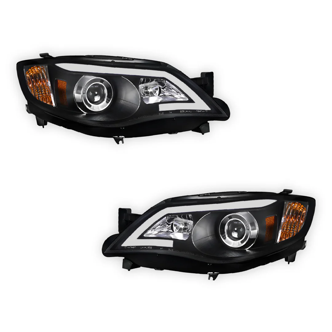 Subaru Impreza GR (2007 - 2013) Halogen Model LED 3D DRL Projector Headlights LH + RH - Image 2