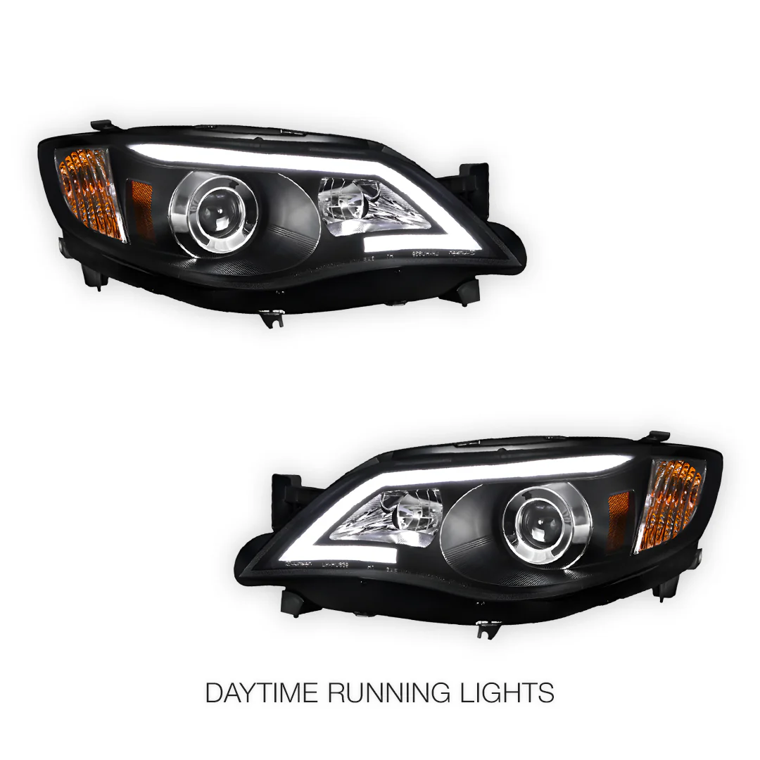 Subaru Impreza GR (2007 - 2013) Halogen Model LED 3D DRL Projector Headlights LH + RH - Image 3