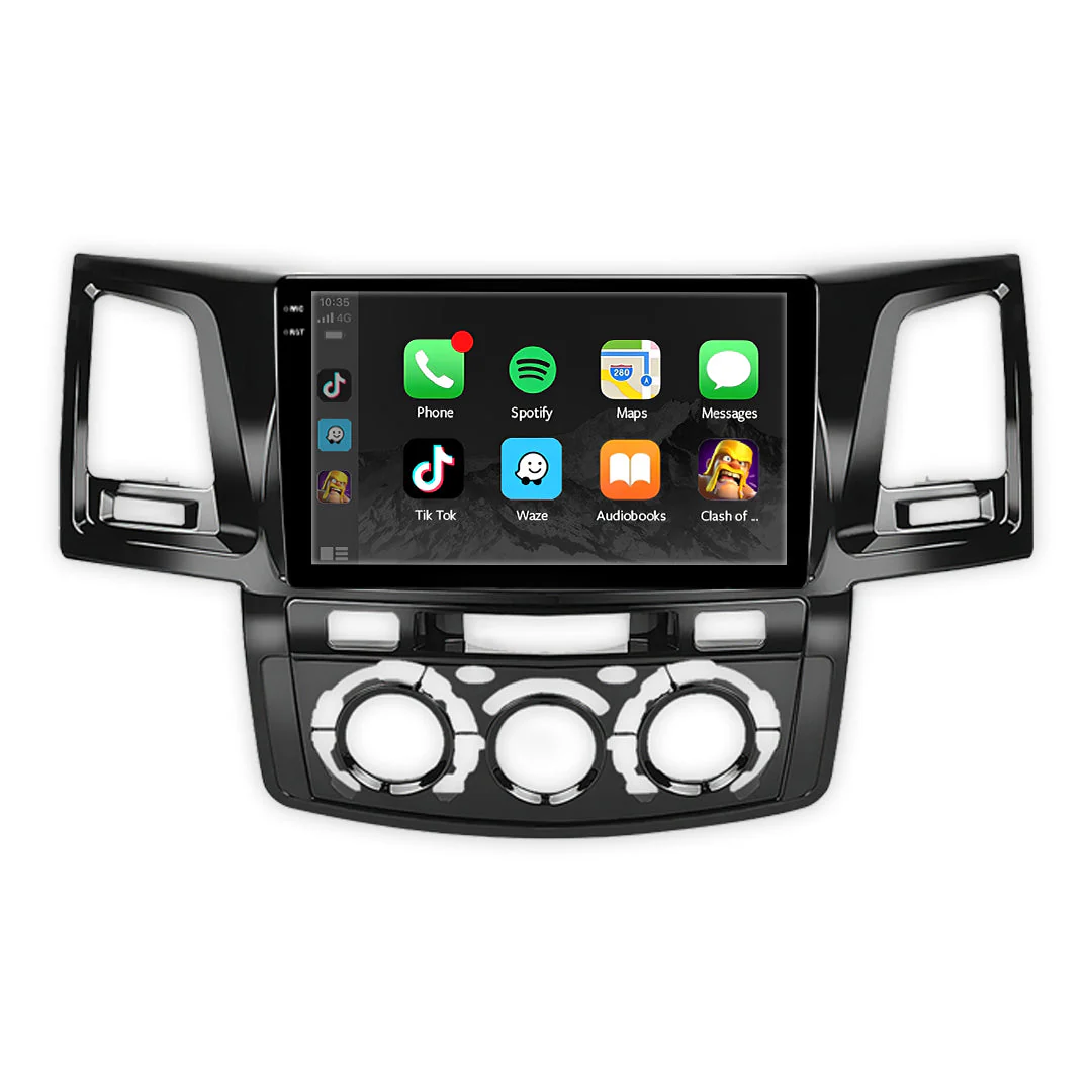 Toyota Hilux Vigo N70 (2004 - 2015) 9" 13.3" Wireless Android 16 Car Stereo for Apple CarPlay / Android Auto Circular Knob AC Panel - Image 2