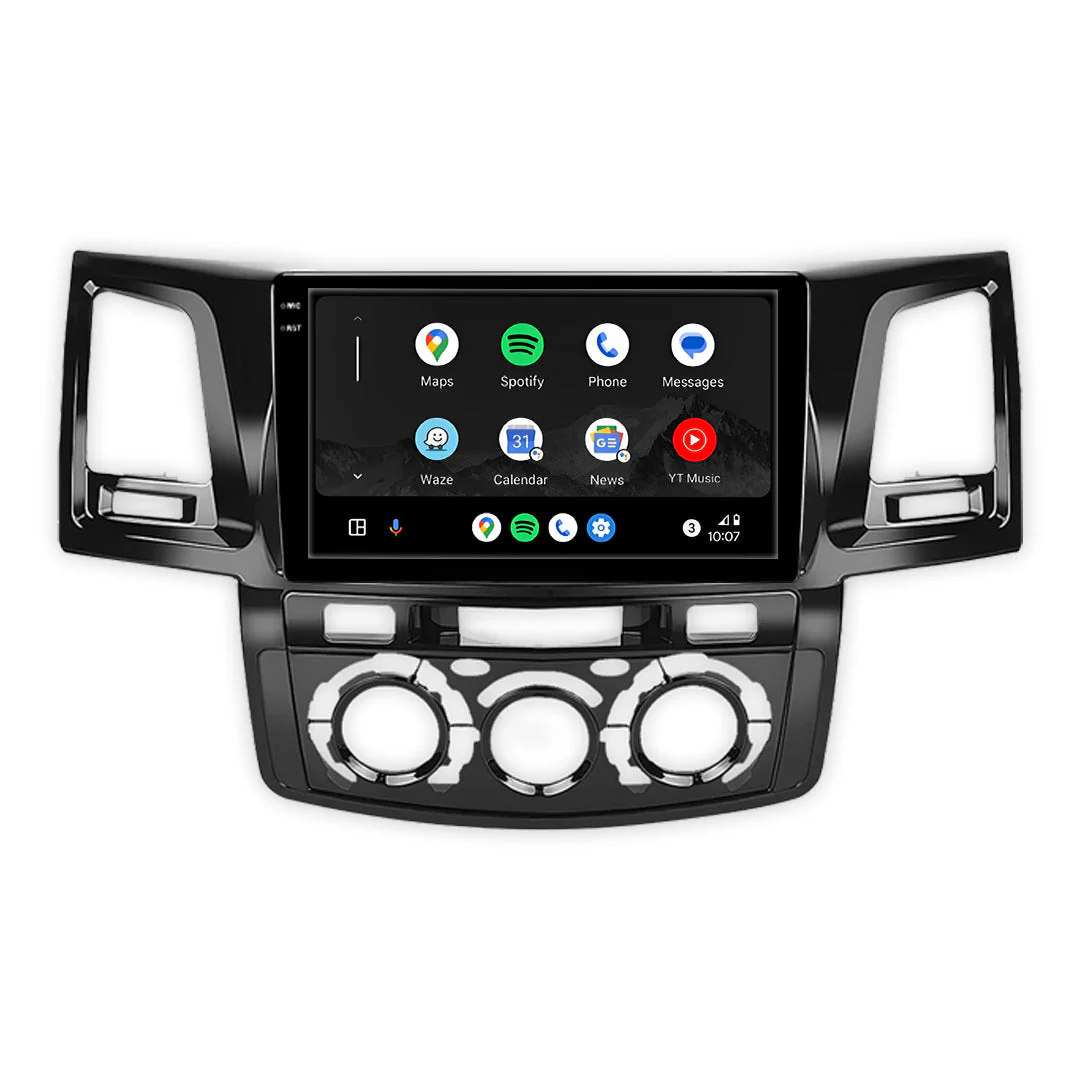 Toyota Hilux Vigo N70 (2004 - 2015) 9" 13.3" Wireless Android 16 Car Stereo for Apple CarPlay / Android Auto Circular Knob AC Panel - Image 3