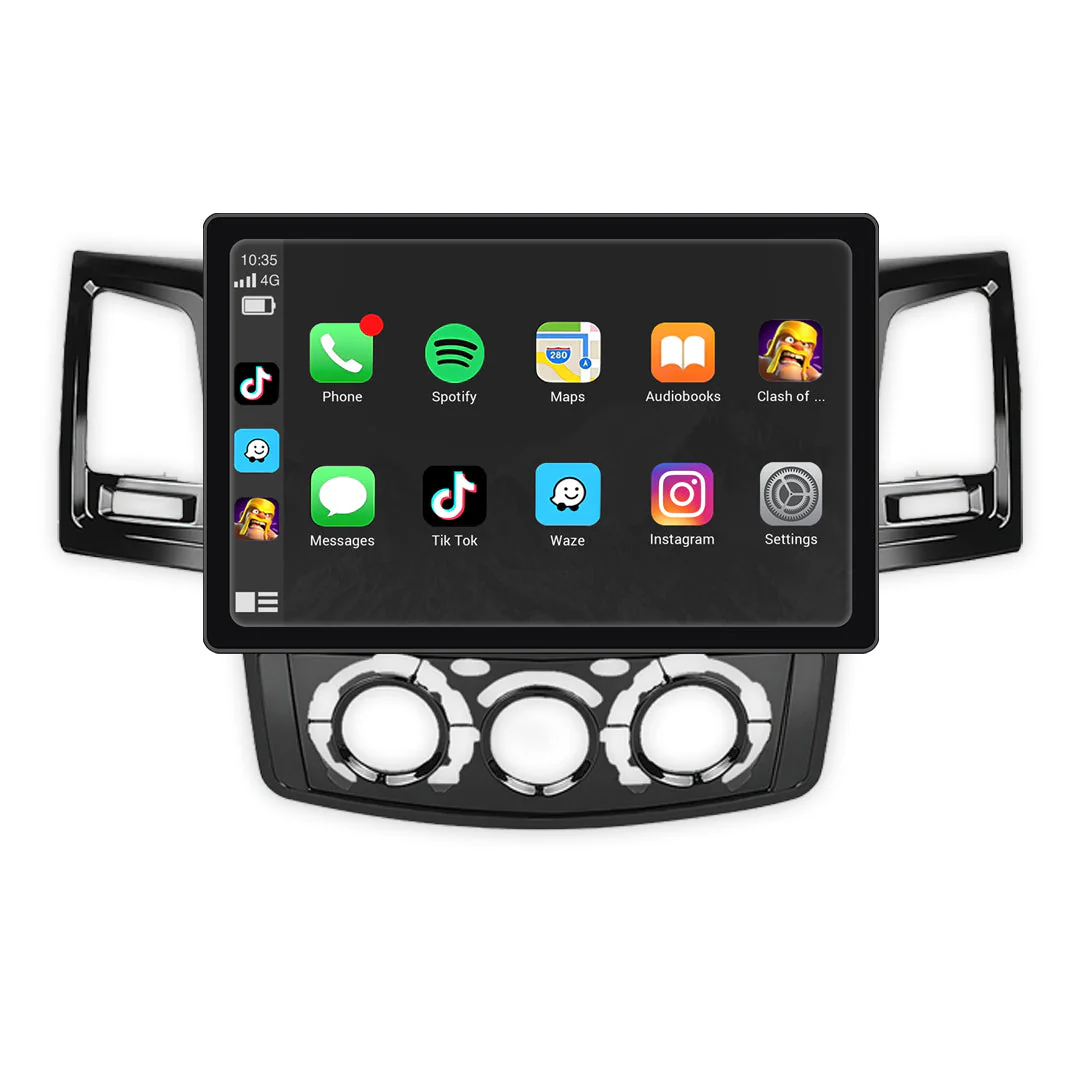 Toyota Hilux Vigo N70 (2004 - 2015) 9" 13.3" Wireless Android 16 Car Stereo for Apple CarPlay / Android Auto Circular Knob AC Panel - Image 5