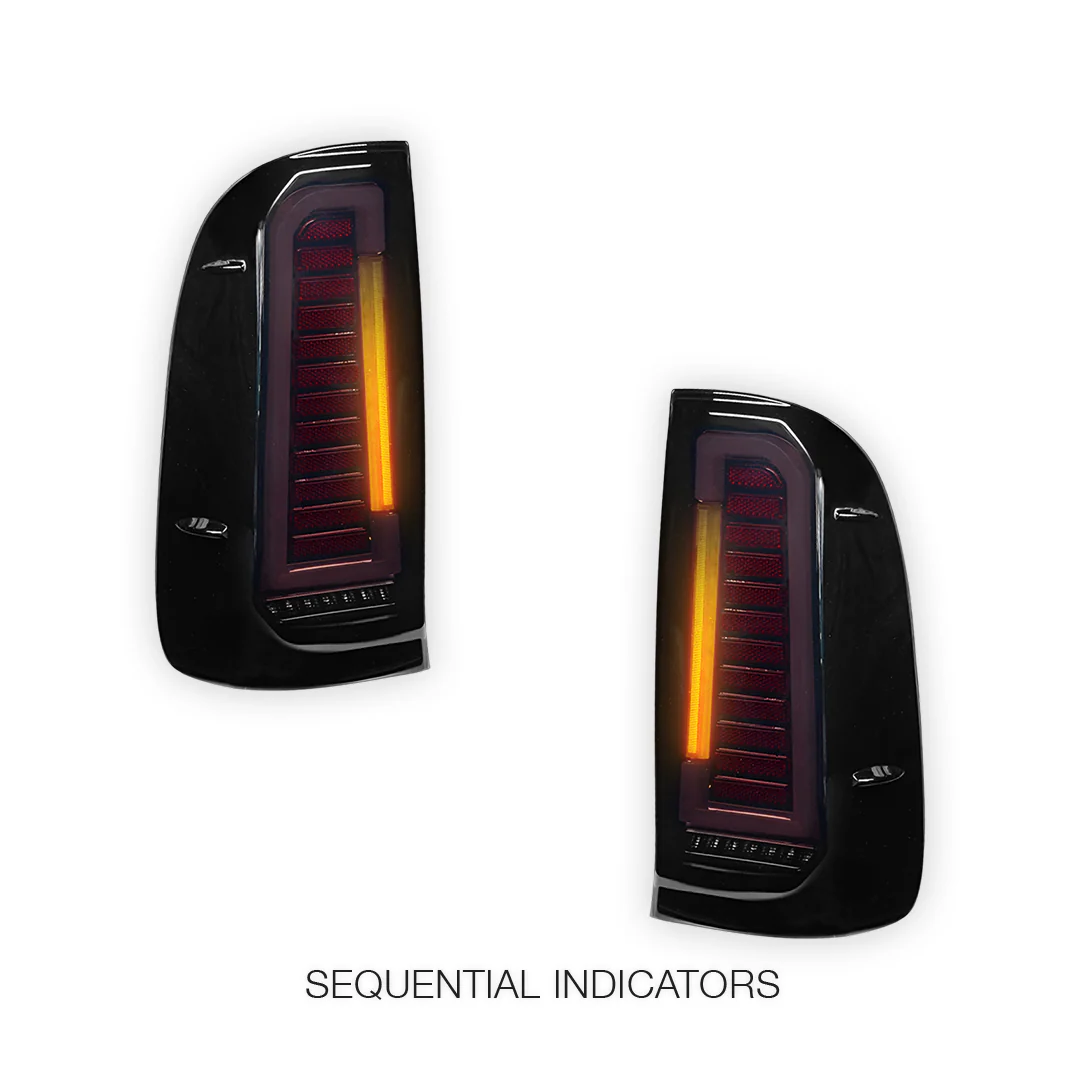 Toyota HiLux N70 / Vigo (2004 - 2015) Smoked Black Sequential Full 3D LED Tail Lights LH + RH - Image 3