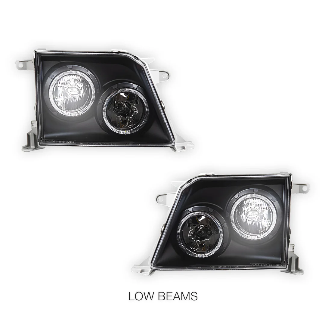 Toyota LandCruiser Prado 90 Series (1997 - 2002) Angel-Eyes DRL Projector Headlights LH + RH - Image 3