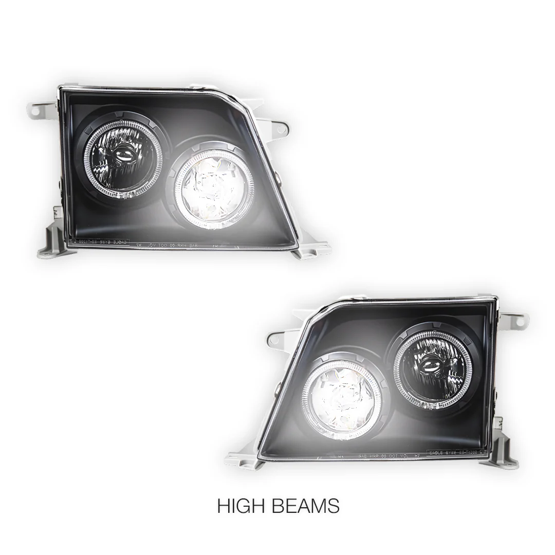 Toyota LandCruiser Prado 90 Series (1997 - 2002) Angel-Eyes DRL Projector Headlights LH + RH - Image 4