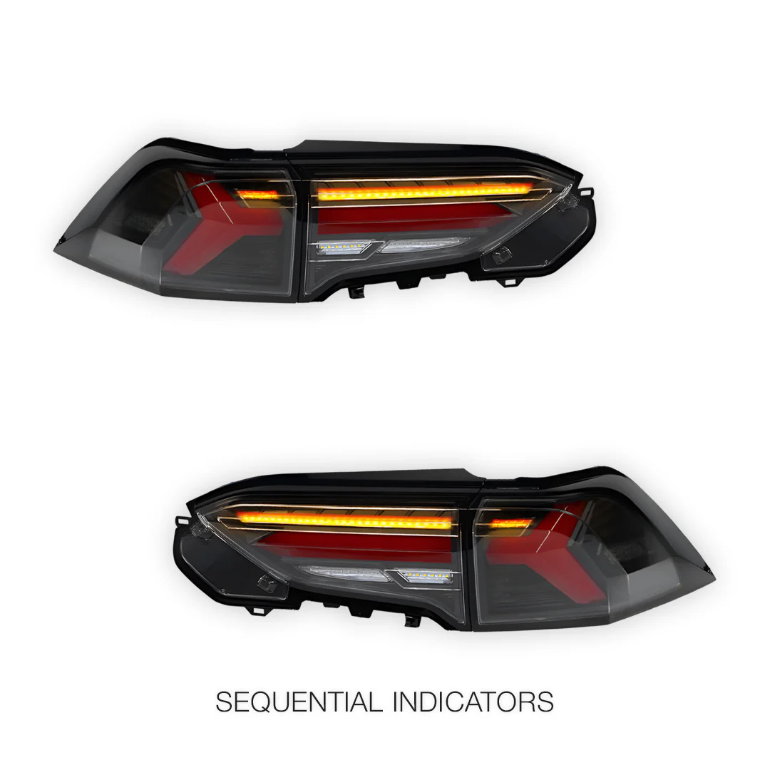 Toyota RAV4 XA50 (2019 - 2025) JDM Black Sequential Full LED Tail Lights LH + RH - Image 4